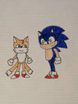Just a drawing of Sonic and Tails by AdhesiveKILLERSANS