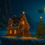 The Gingerbread House on Christmas Eve