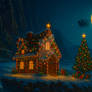 The Gingerbread House on Christmas Eve