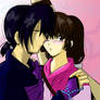 Miroku and Sango -Kiss-Color-