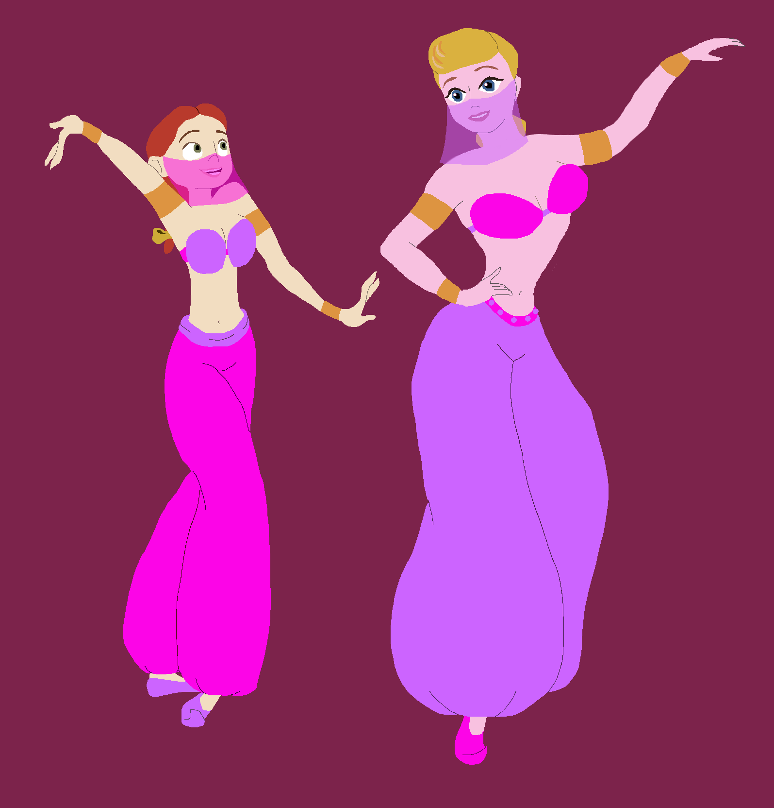 Bo Peep and Jessie bellydancing by danfrandes on DeviantArt