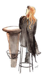 Girl watching a blues band - New Orleans, LA by rod-roesler