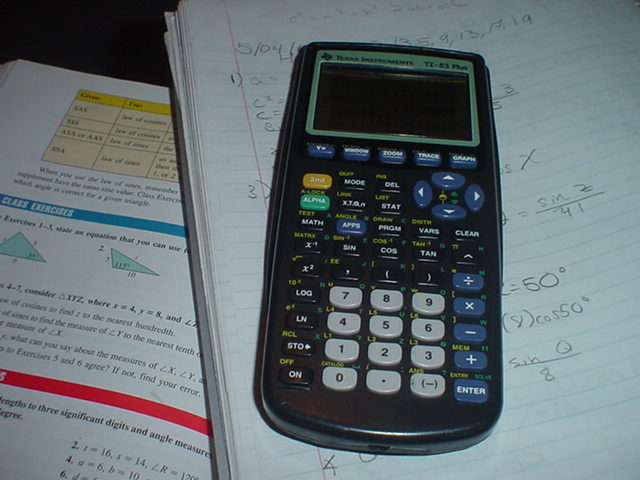 Calculator Math Homework Stock