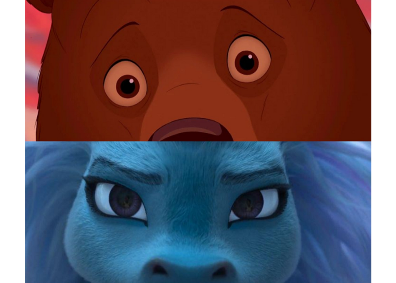 Kenai and Sisu face to face