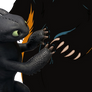 Toothless rubbing Amak's belly