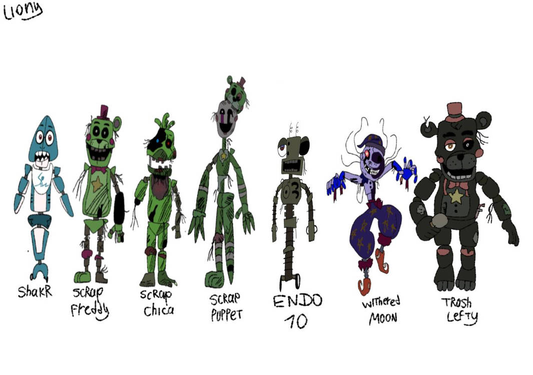 Fnas 1 characters by lionshishka on DeviantArt