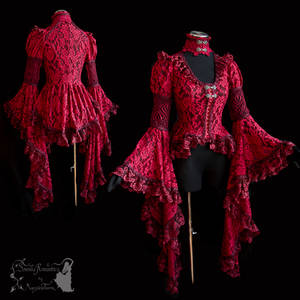 Red blouse, victorian, art nouveau, goth, vampire
