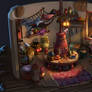 Interior of Little house in the woods