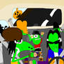 Gangreen Gang with Halloween cookies in the car