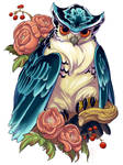 irezumi design: owl 002-001: PRINTS