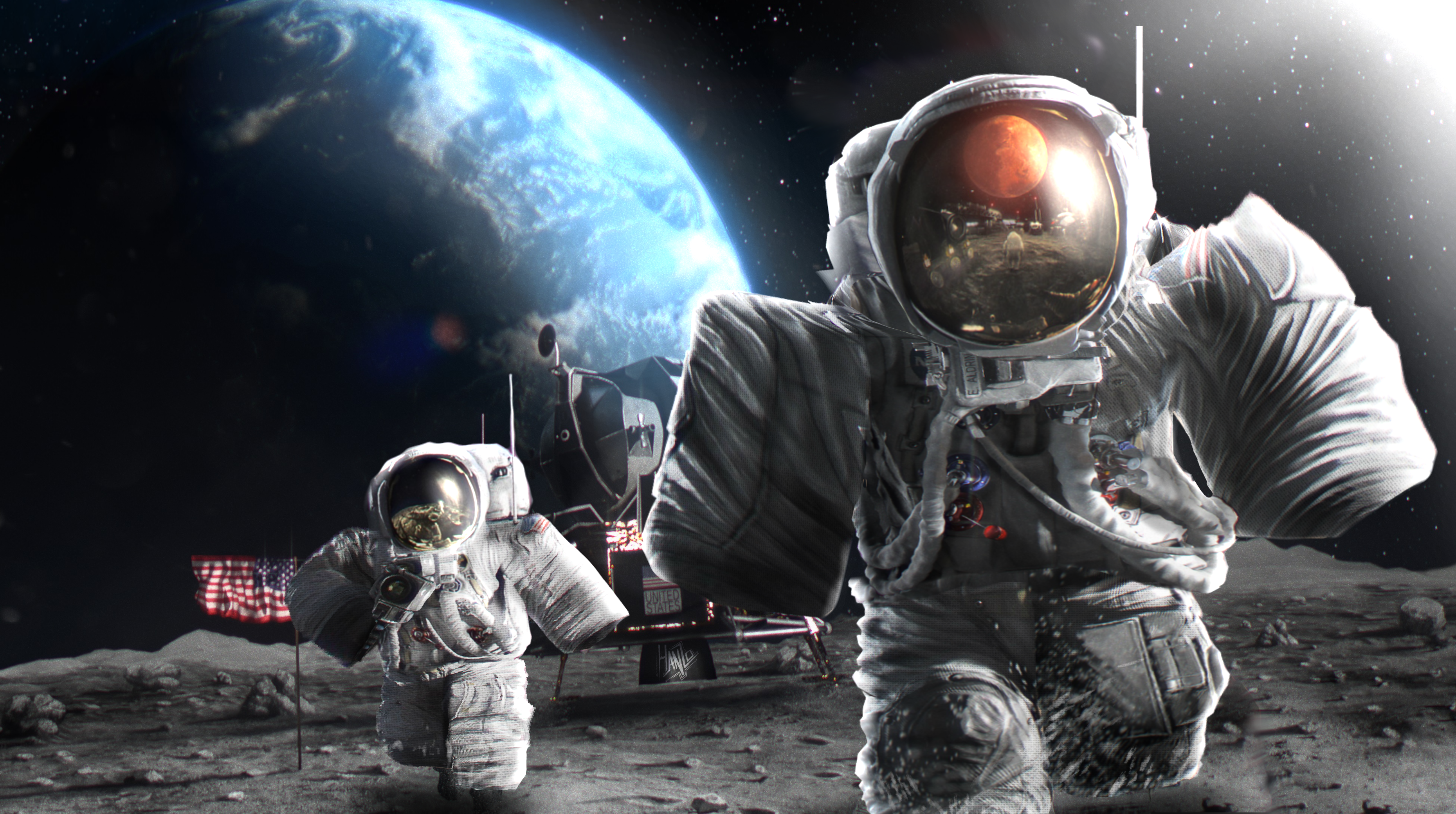Austraunaut On The Moon Roblox Gfx By Hanzogfx On Deviantart - roblox astronaut package