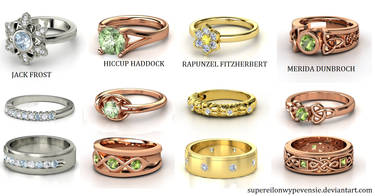 Rise of the Brave Tangled Dragons Wedding Rings