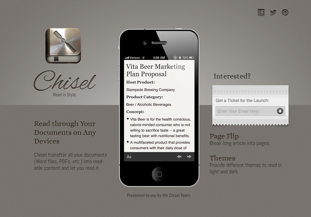 Chisel Landing Page