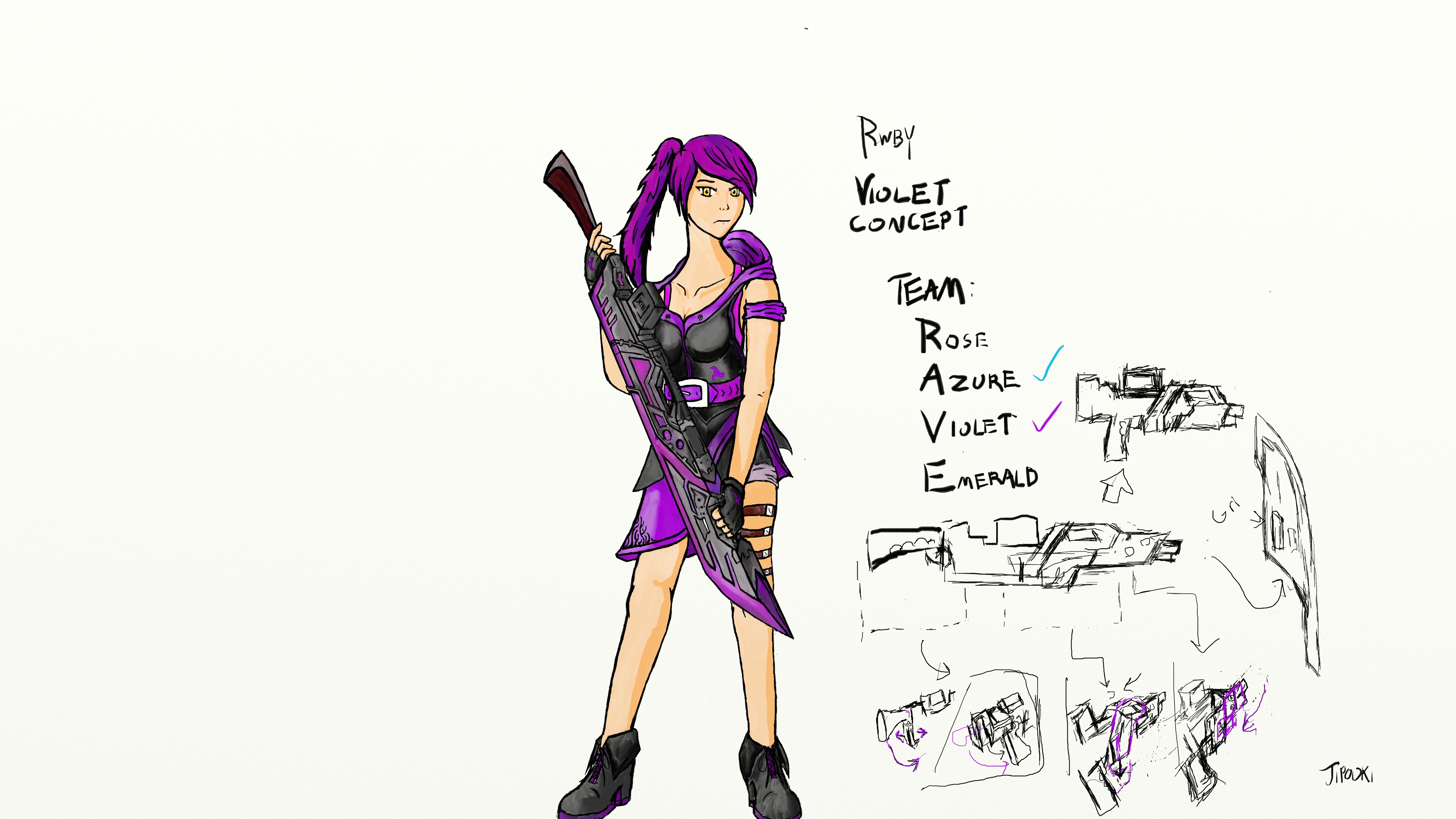 RWBY: 'Violet' Original Character Concept (RAVE)