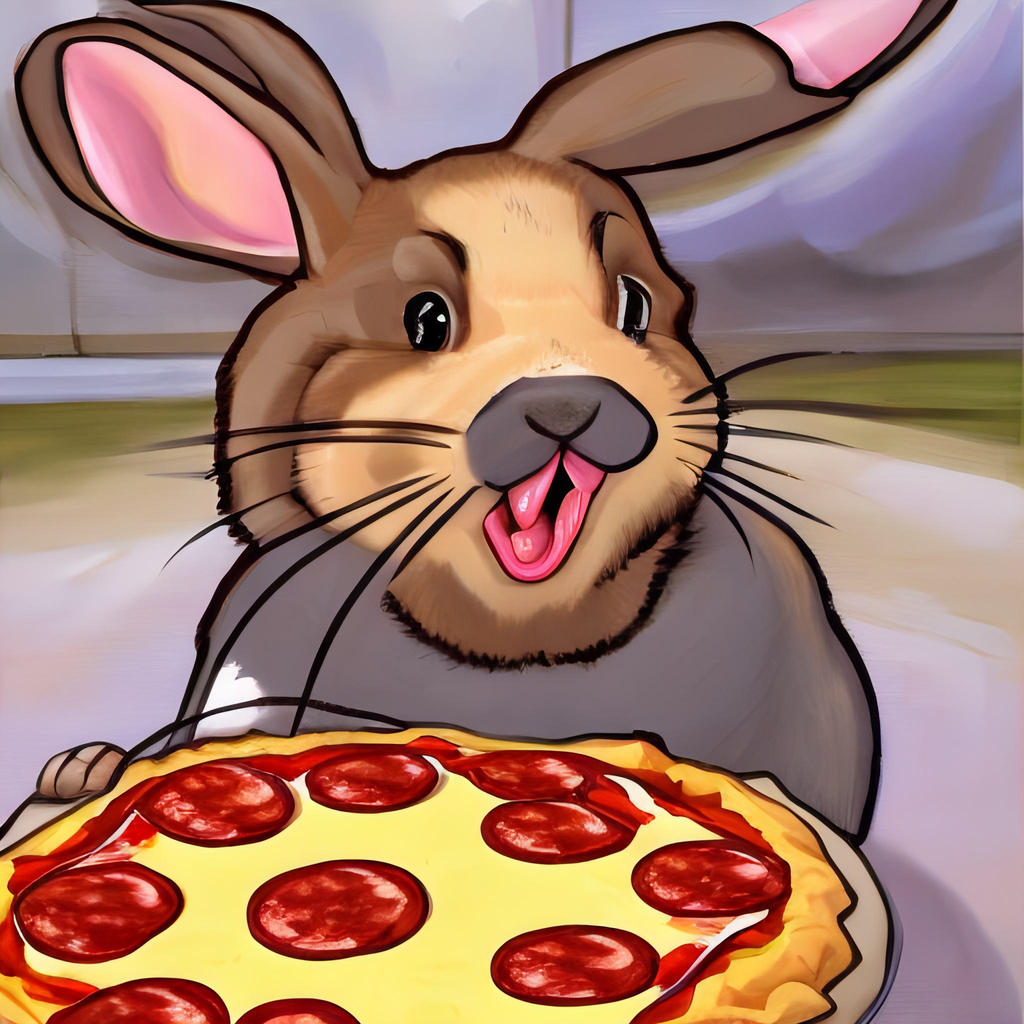 DreamUp Creation: Rabbit + Pizza by ppgrainbow on DeviantArt