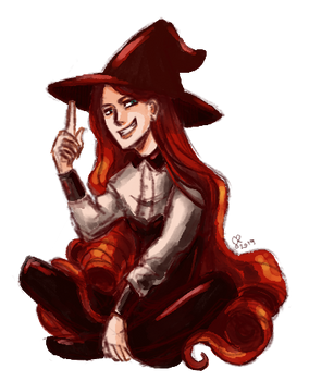 Sketchy red witch