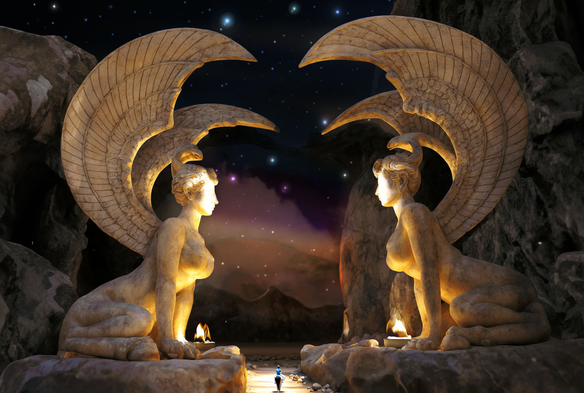 Alien Sphinx Deviantart The Sphinx Gate by GrayAlienArt on DeviantArt