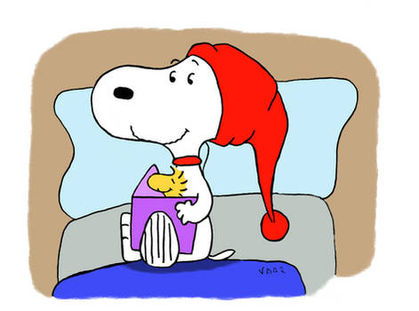 Snoopy and Woodstock reading