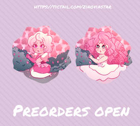 Rose Quartz and Pink Diamond charms by Zinovia-star