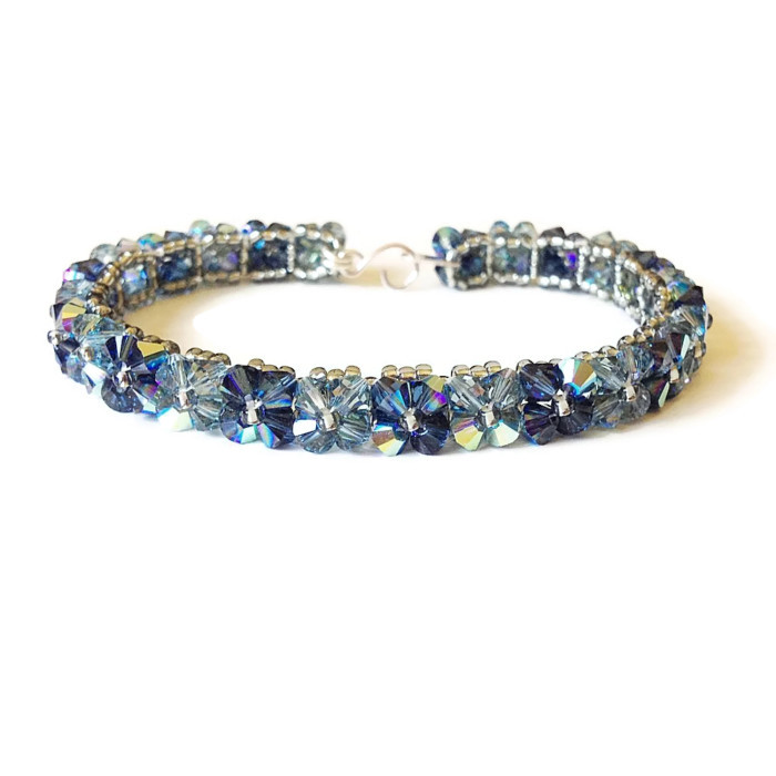 Denim Blue Swarovski Crystal Tennis Bracelet
