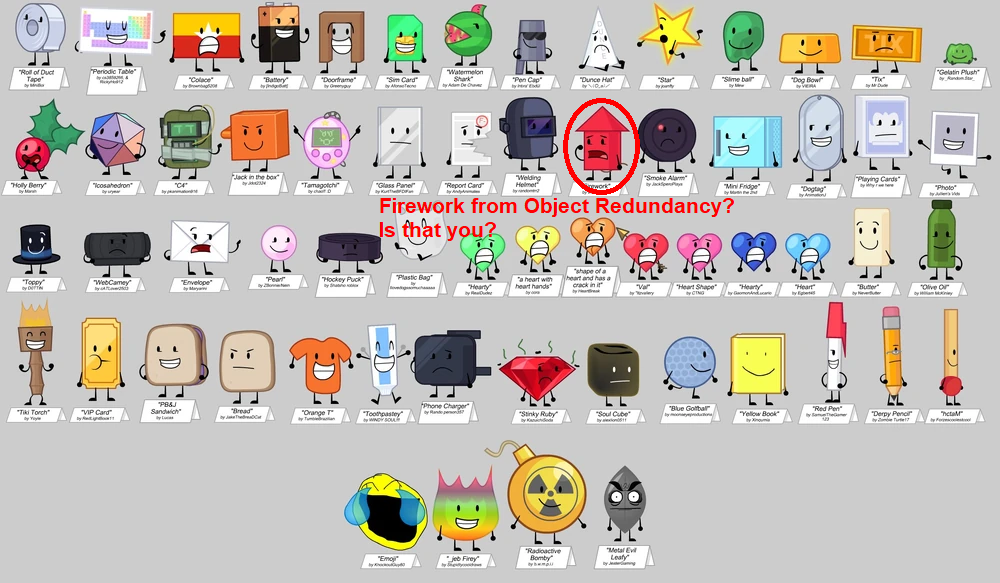 Firework Object Show Object Redundancy Firework Cameo at BFDIa? by PaletteTheGreeny2010 on ...