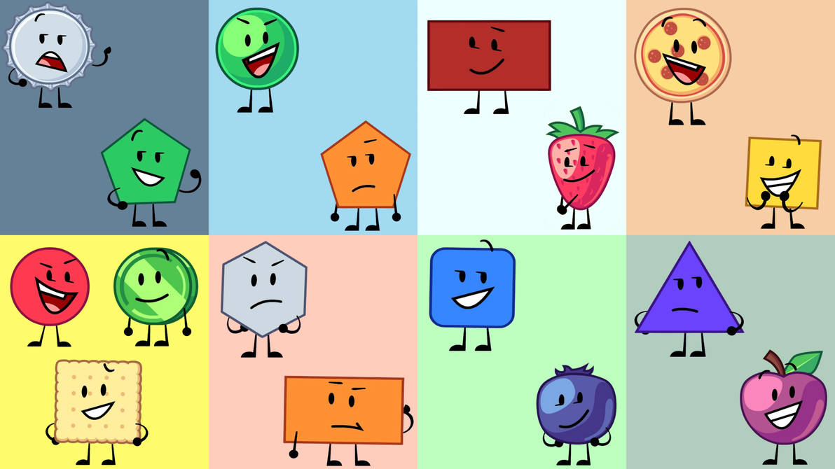 Bfb Intro Shape If Shape Battle Characters were on BFB Teams by PaletteTheGreeny2010 on ...