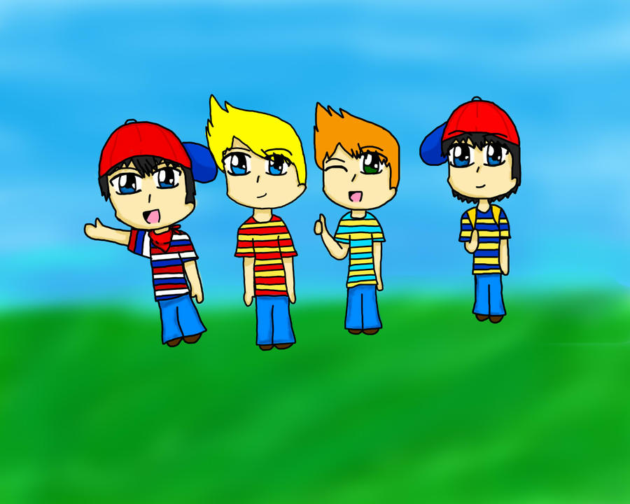 Ninten, Lucas, Claus and Ness :3 by Anime-Gamer-Girl
