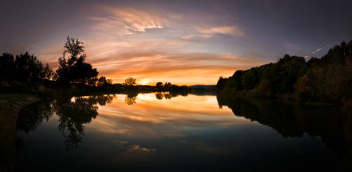 Sunset at lake