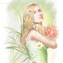 A girl in a flower dress