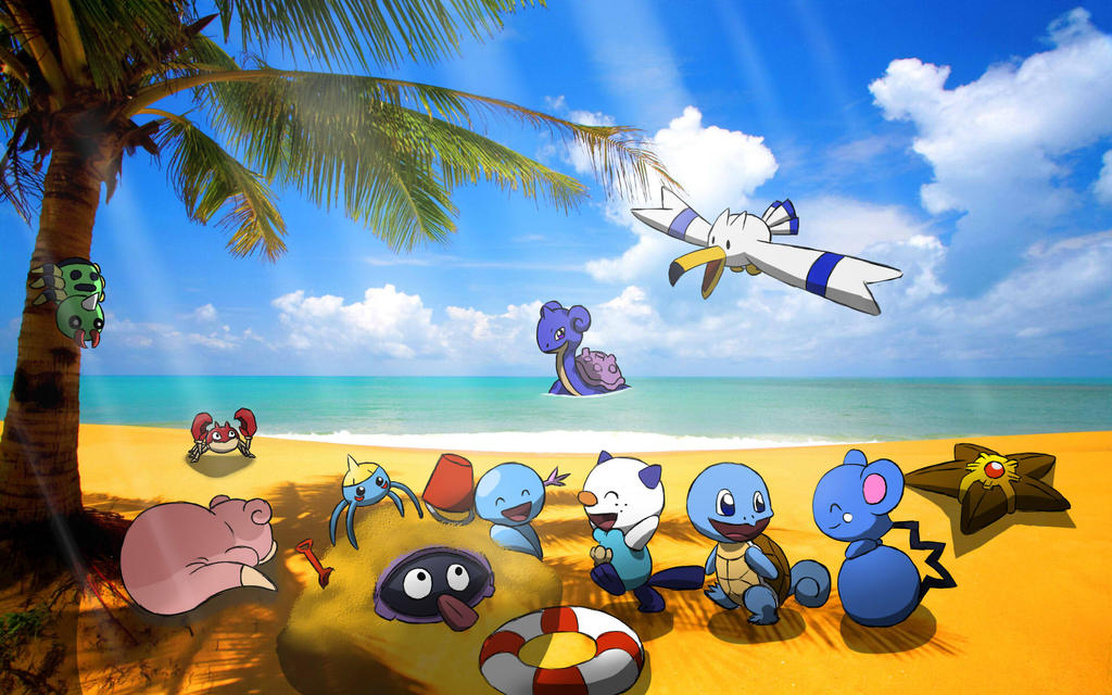 At-the-beach-pokemon :3 (lovely title)