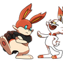 fake fire starter and scorbunny