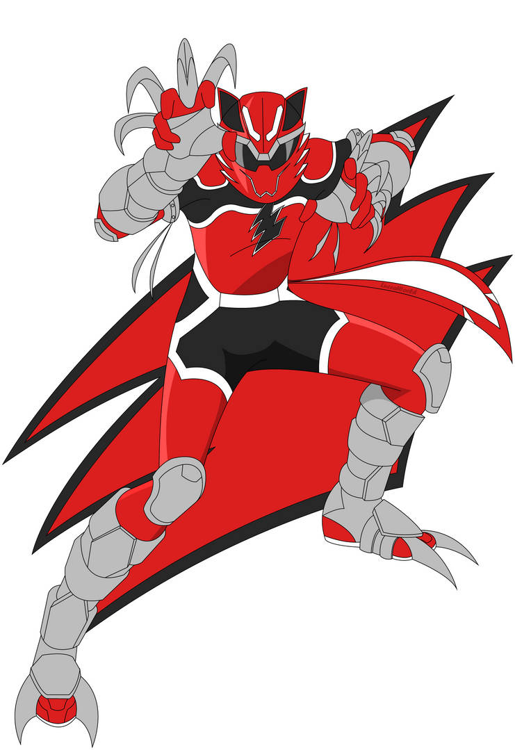 Request - Jungle Fury Wolf Red Ranger by LuccaWorld on DeviantArt