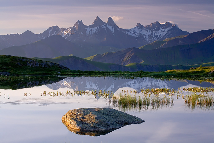 Lake and the Arves Peaks