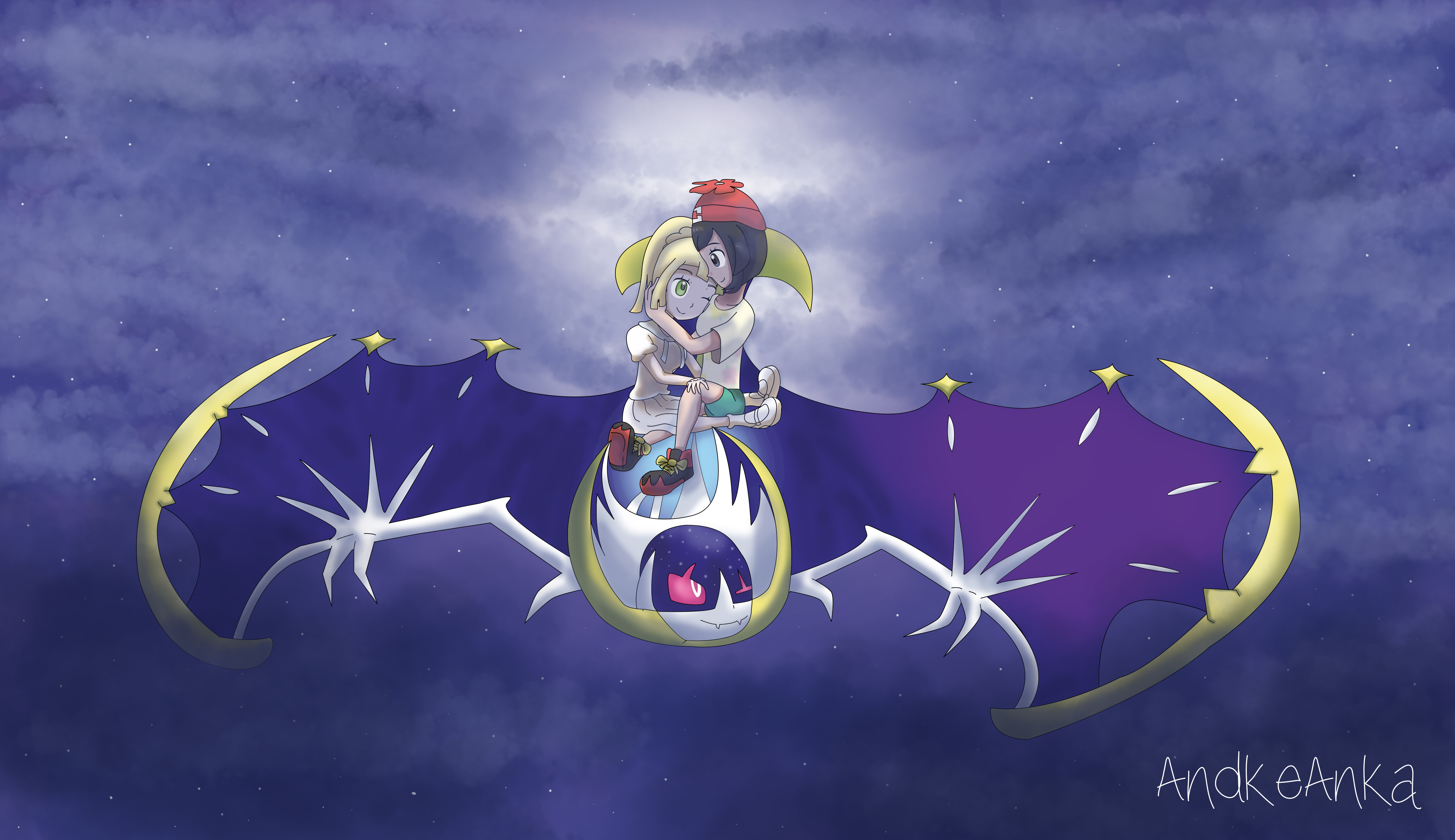 Lunala and me _ Pokemon GO by K4nK4n on DeviantArt
