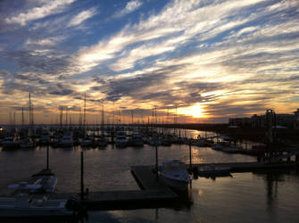 Sunset at the Morningstar Marinas.