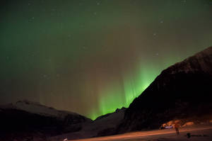 Auroras over Mendenhall Glacier