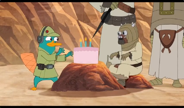 Perry The Platypus Making A Birthday Cake