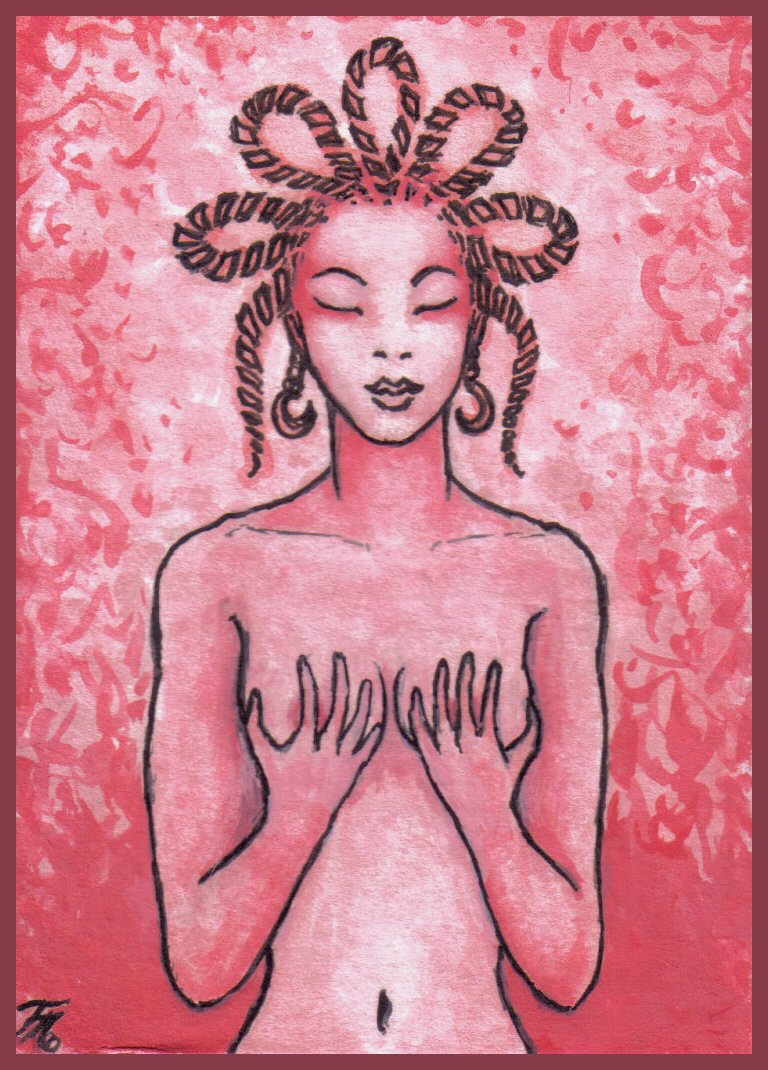 Woman ACEO Think Pink IV