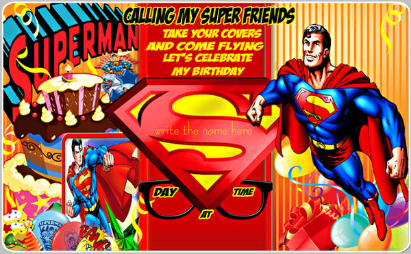 superman birthday invitation theme
