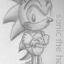 SONIC .Pencil-shaded drawing.
