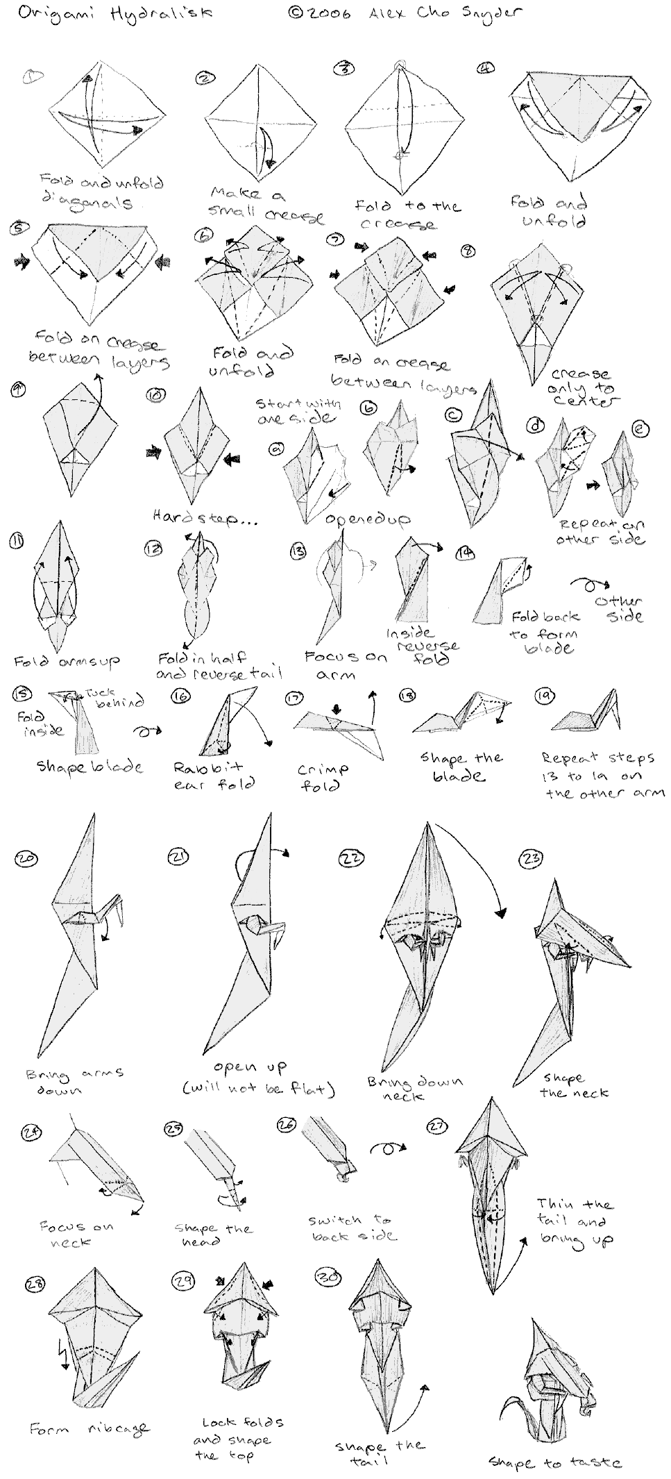 Origami Hydralisk Instructions