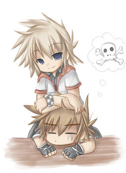 KH2: Roxas and Sora chibi