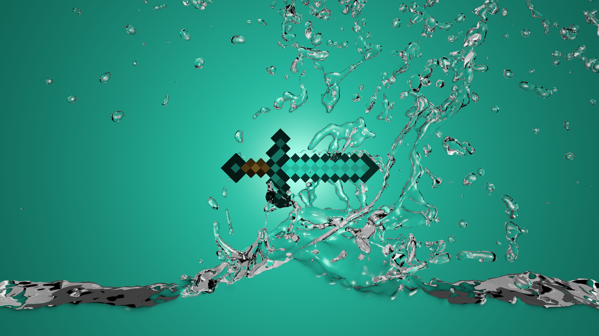 Minecraft Diamond Sword n Water wallpaper by XArt3000 on DeviantArt Minecraft Diamond Sword n Water wallpaper by XArt3000 on DeviantArt