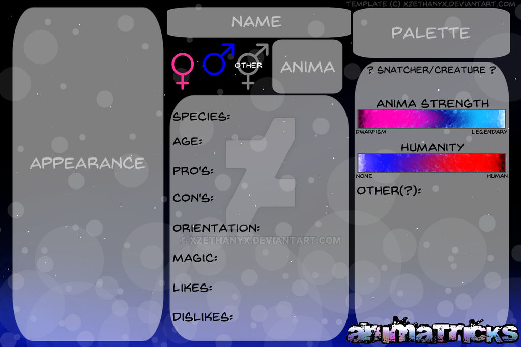 Bio Sample Sprite Animatricks Character Bio Template v2 by xZethanyx on DeviantArt