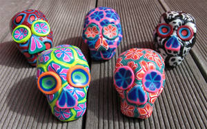 polymer clay skulls