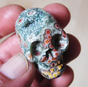 ocean jasper skull carving