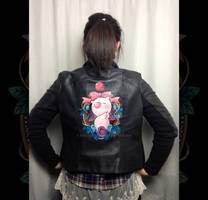 Final Fantasy Moogle leather jacket painting