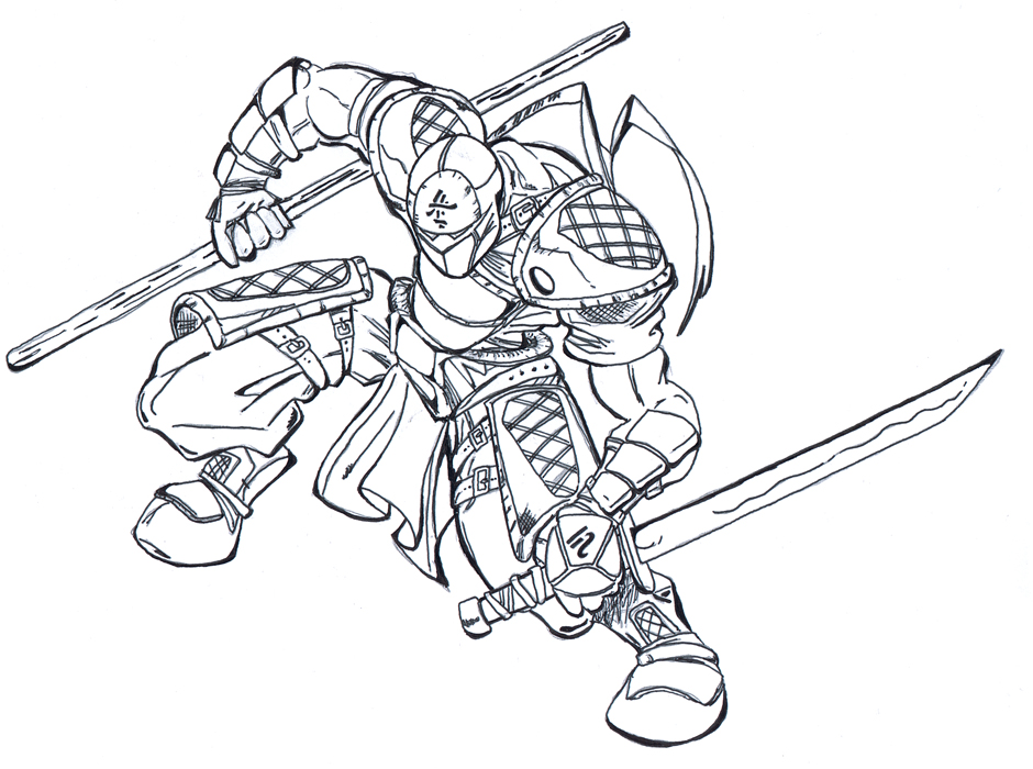 ninja 2  Samurai drawing, Warrior drawing, Ninja art