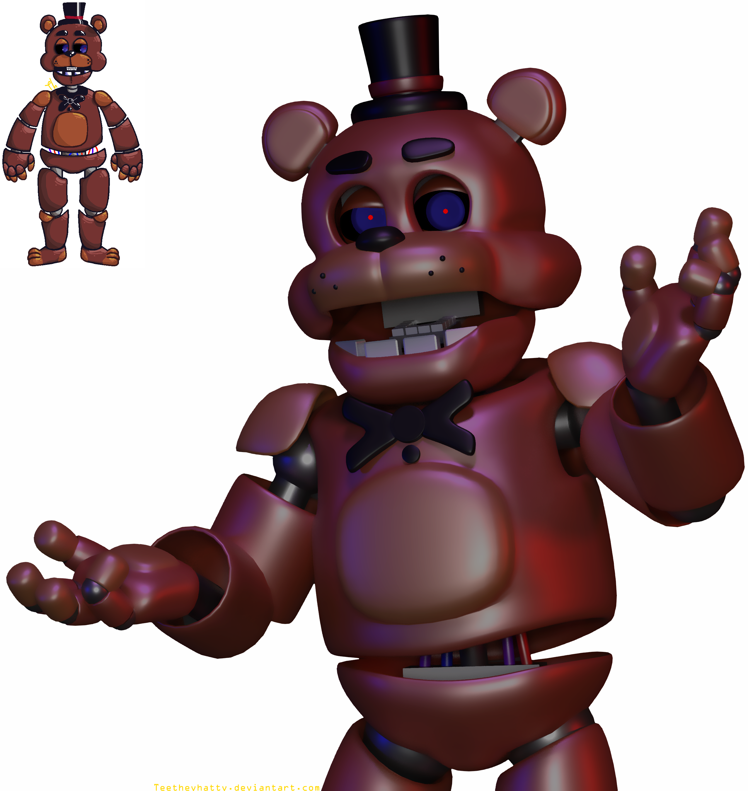 FNAF 1 animatronic pose from AR gallery by fazbearsparkle on DeviantArt