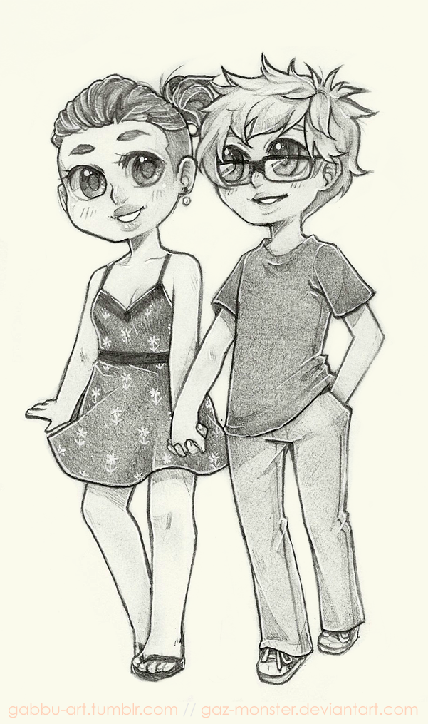 Chibi Pencil Drawing Commission Couple By Gaz Monster On DeviantArt chibi-pencil-drawing-commission-couple-by-gaz-monster-on-deviantart
